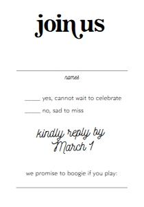 Fun Wedding RSVP for Pocket: 2989