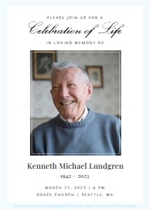 Classic Elegance Memorial Invitation design preview