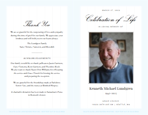 Classic Elegance Memorial Program design preview