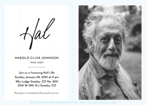 Classic Nickname Memorial Invitation Template: Classic Nickname Memorial Template Bundle