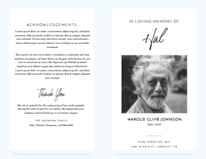 Classic Nickname Memorial Program: Classic Nickname Memorial Template Bundle