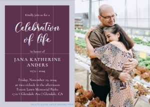 Simple Script Memorial Invitation design preview