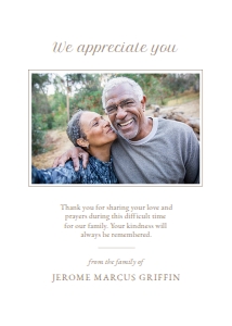 Classic Frame Memorial Thank You 5x7 Flat Vertical design preview