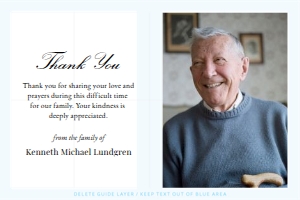 Classic Elegance Memorial Thank You 4x6 Flat Horizontal design preview