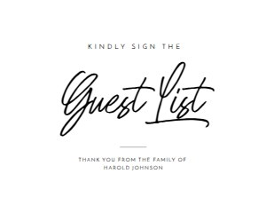 Classic Nickname Guest List Sign: Classic Nickname Memorial Template Bundle