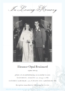 Vintage Lace Memorial Invitation design preview