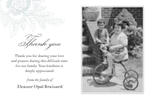 Vintage Lace Memorial Thank You 4x6 Flat Horizontal design preview