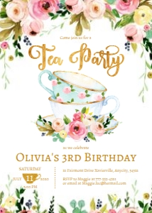 Tea Party Invite 12: Brithday Tea Party 12