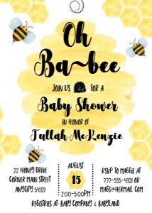 Bees 3 - Baby Shower design preview