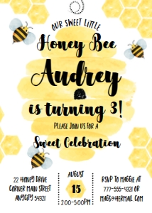 Bees 3 - Birthday design preview