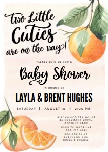 Oranges 1-Baby Shower Twins design preview