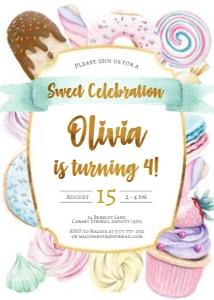 Sweets 5-Birthday Pastel and Gold design preview