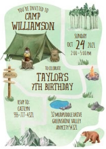Camping 9 - Birthday design preview