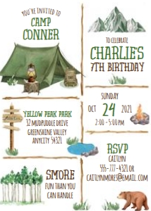 Camping 10 - Birthday design preview