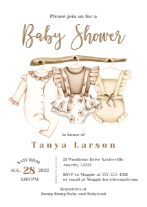 Boho Baby Shower 5b - girl design preview