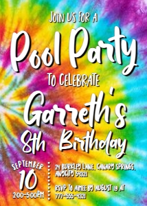 Tie Dye - Summer - Birthday design preview
