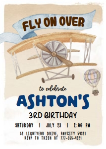 Airplane 5 - Birthday - Sepia design preview