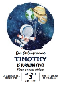 Astronaut Birthday 9.1 design preview