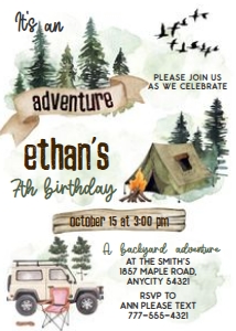 Camping 11 - Birthday design preview