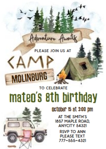 Camping 12 - Birthday design preview