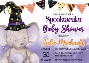 Elephant 1 - Halloween Baby Shower design preview
