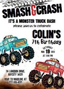 MONSTER TRUCK 1 - BIRTHDAY design preview