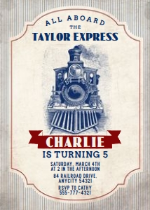 3. Vintage Train - Birthday design preview