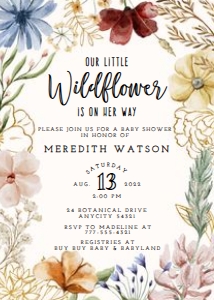 Wildflower 2 - Baby Shower design preview
