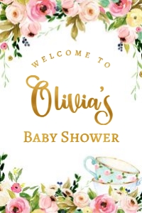 Tea Party 12 - 24x36 - Welcome Sign: Tea Party 12 - 24x36 - Welcome Sign