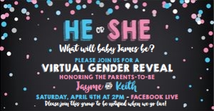 virtual gender reveal-chalk-confetti design preview