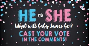 virtual gender reveal-chalk-confetti-cast your vote design preview