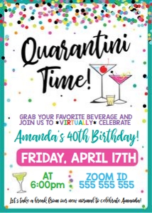 quarantini time-birthday-teal-confetti design preview