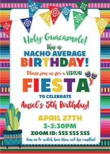 VIRTUAL fiesta invite-serape-cactus-banners design preview