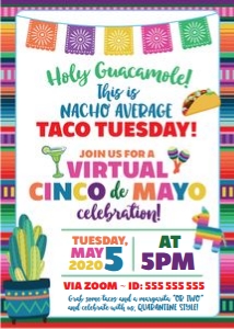 VIRTUAL nacho average taco tuesday cinco de mayo design preview