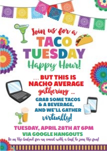 virtual taco tuesday happy hour design preview