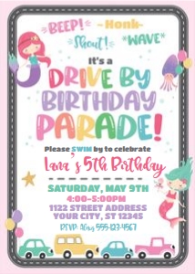 drive by parade-road-pink pastel-mermaid design preview