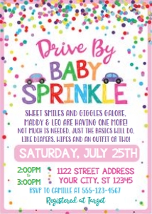baby sprinkle drive by-rainbow-pink design preview