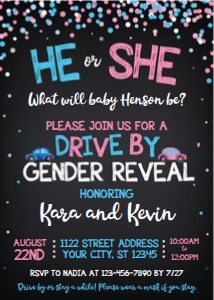 drive by gender reveal-chalk-confetti design preview