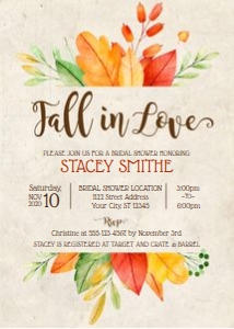 fall in love-bridal shower design preview