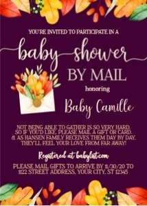 fall by mail-baby shower-purple design preview
