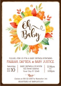 fall wreath-baby shower design preview