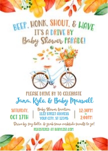 fall drive by baby shower-blue design preview