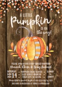 wood little pumpkin shower design preview