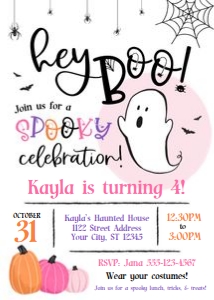hey boo halloween party-pink design preview