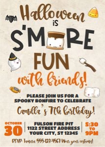 halloween smores birthday design preview