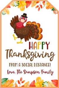 happy thanksgiving from a social distance-mask turkey design preview
