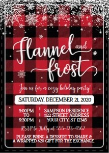 flannel and frost invitation design preview