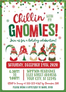 chillin with my gnomies invite-green design preview