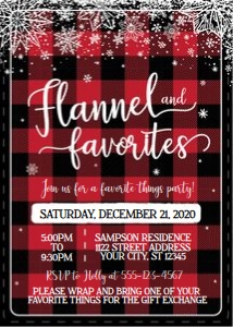 flannel and favorites invitation design preview