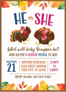 turkey gender reveal design preview
